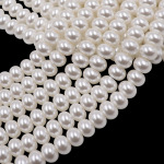4X6MM6x8MM8X10MM施家珍珠白算盘珠车轮珠玻璃仿珍珠古风饰品配件