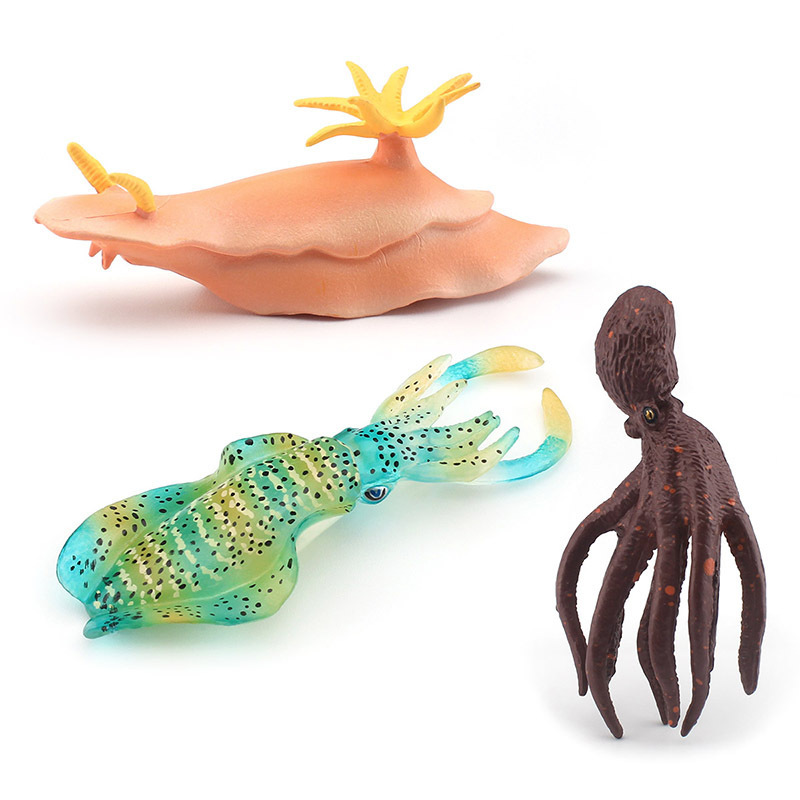 Simulación transfronteriza modelo animal marino sólido mar conejo calamar Punto Verde calamar modelo estático juguete