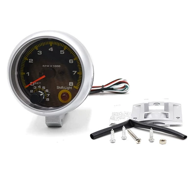 3.75inch (95mm) Karbon Fiber Avtomobil Takometri 0-8000Rpm, Siqnalizasiya ilə