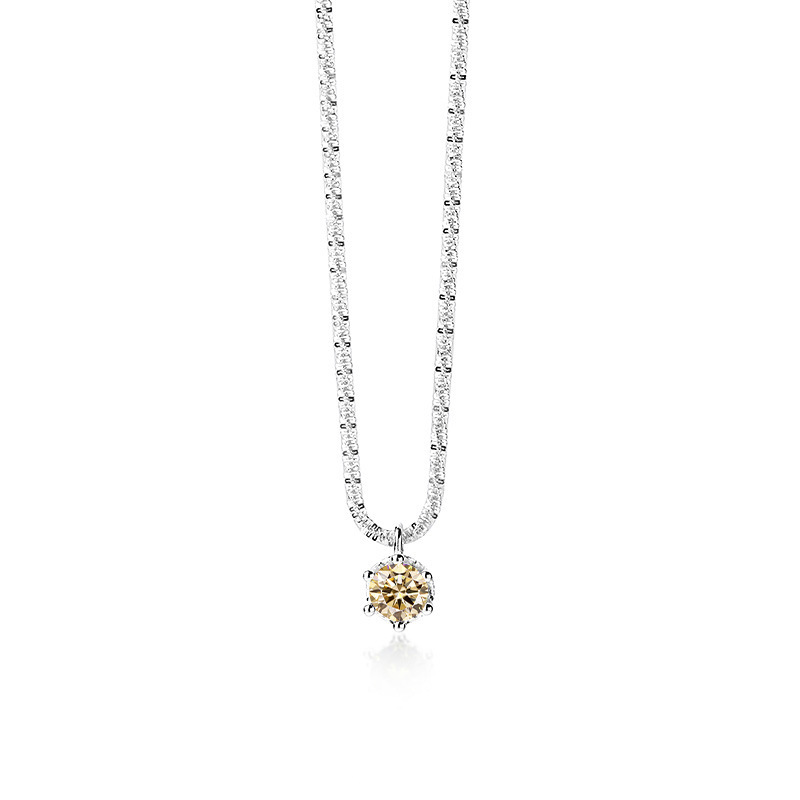 Collar de estrellas brillantes para mujeres 925 colgante de plata esterlina día de San Valentín collar de clavícula de piedra de moissan plata esterlina