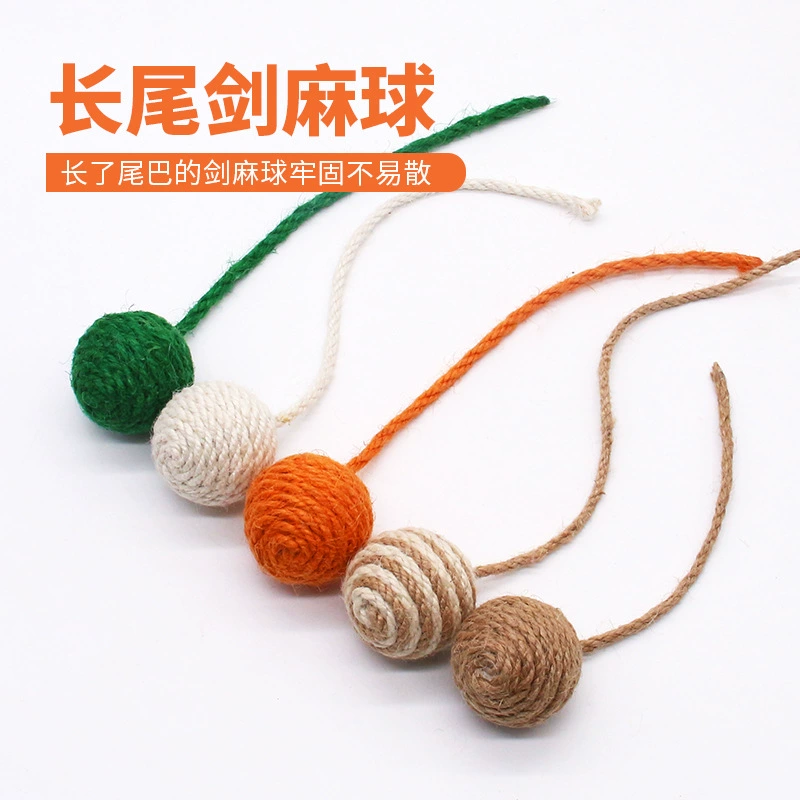 Игрушка для кошек мяч из сизаля для самостоятельного снятия Привет душный Забавный кошачий мяч молярный интерактивный звуковой хвост пеньковая веревка укус зоотовары