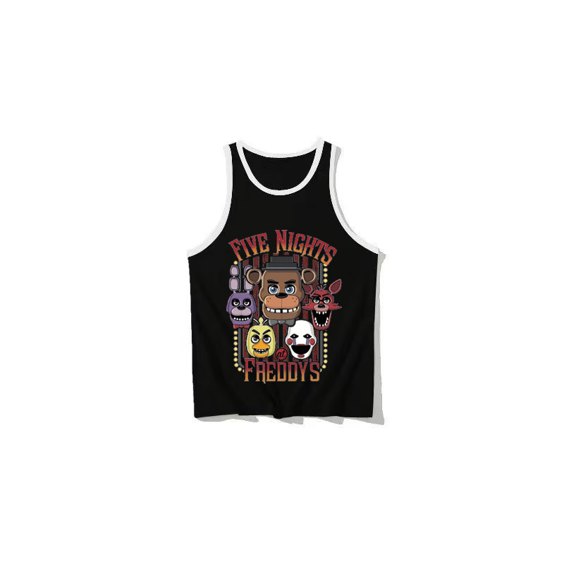 Cross-border children's clothing Freddy's teddy bear cartoon pattern children's vest 2024 summer new Amazon