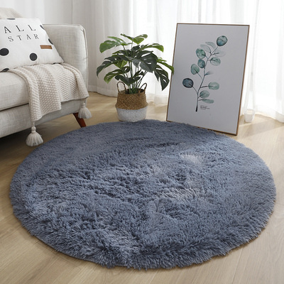 Nordic ins white round carpet chair floor mat solid color blanket bedroom girl room bedside blanket plush