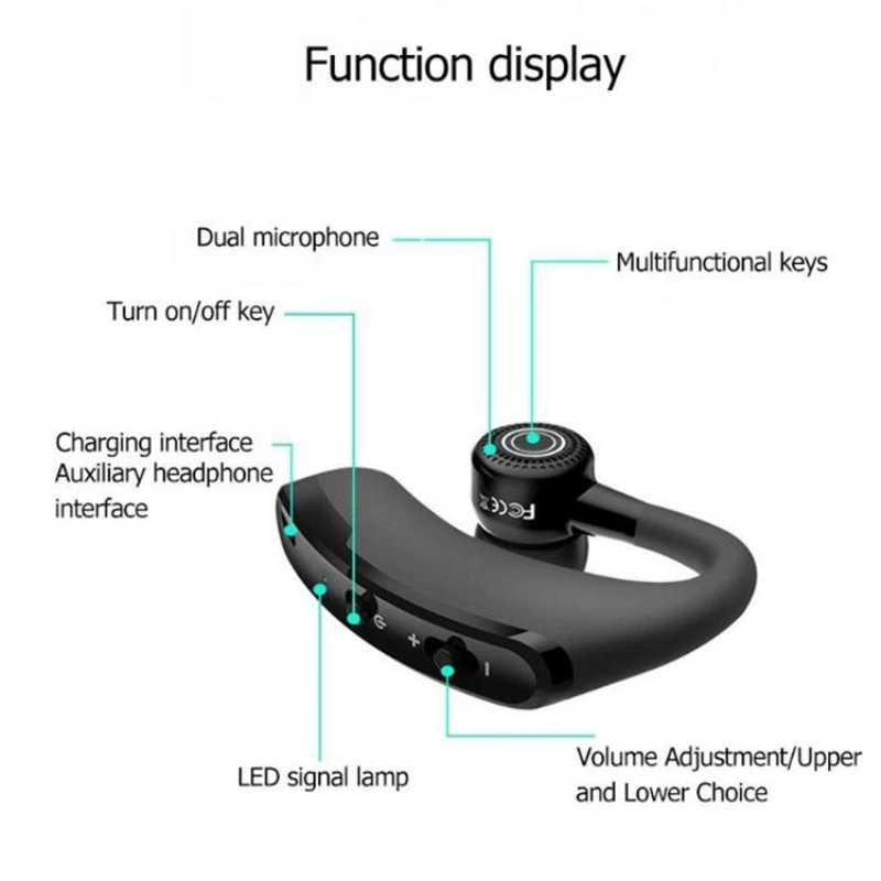 Bluetooth-гарнитура V9/V8, удлинённая ушная петля, версия для бизнеса/оптовая, с аксессуарами