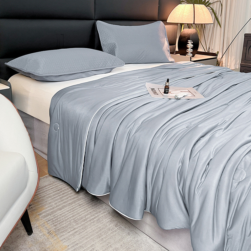 기질 그레이 (A급 아기 등급 기계 빨 쿨 실크 여름 이불)