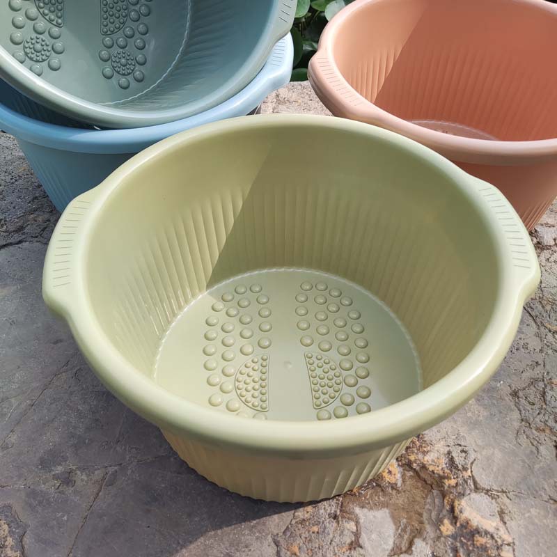 Plastic Foot Bath Bucket Household Massage Foot Bath Thickeneded Foot Bath Bucket Creative Foot Bath Gift Can Be Printed