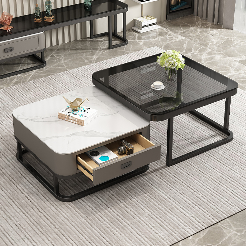 Slate Coffee Table Small Apartment Living Room Home 2025 New Accessible Luxury High-End Side Table Combination Modern Simple Square