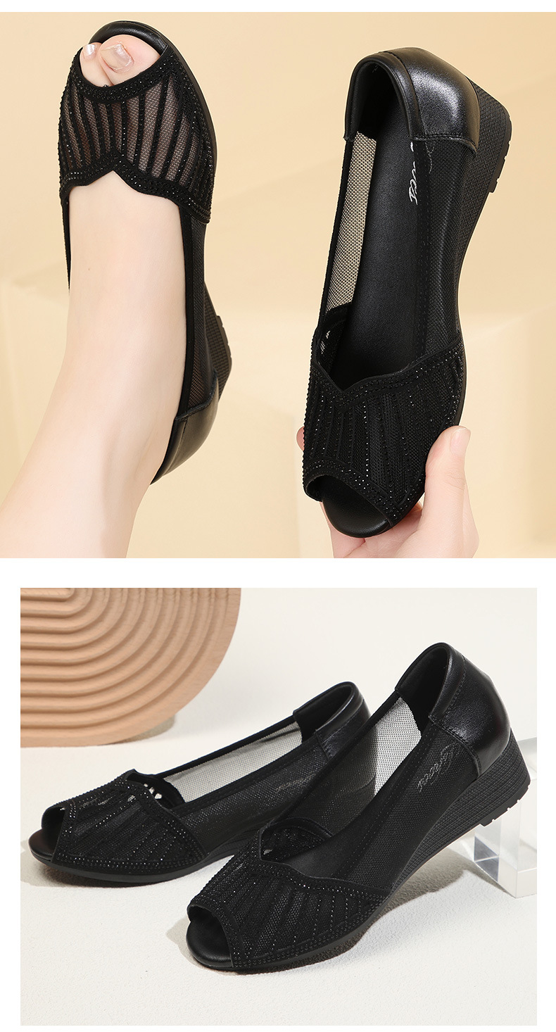 C4789 1220K GIÀY DÉP SANDAL NỮ RUITDT LƯỚI MỎNG ĐẾ MỀM MÙA HÈ TRUNG NIÊN ĐẾ XUỒNG MIỆNG CÁ GIÀY DÉP NỮ DA BÒ G04 SẢN PHẨM MỚI