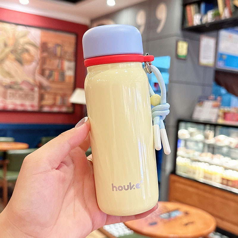 휴대용 미니 보온병 250ml 스트랩 스테인리스 텀블러