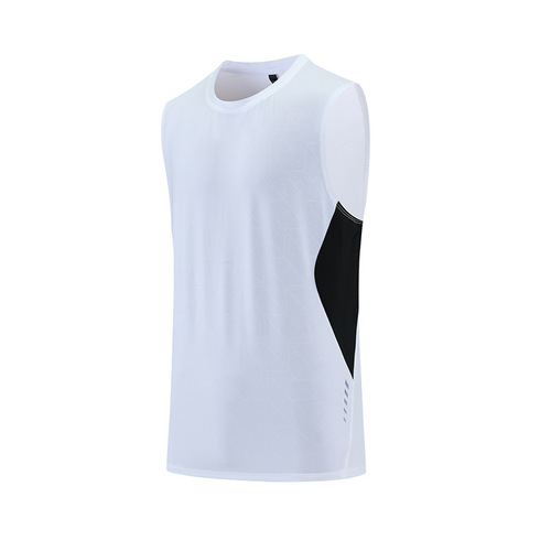 Men's Cross-Border Dark Floral Shiny Striped Sporty Quick-Dry Backless Top, Multi-Color, Printed, Breathable, Sleeveless T-Shirt