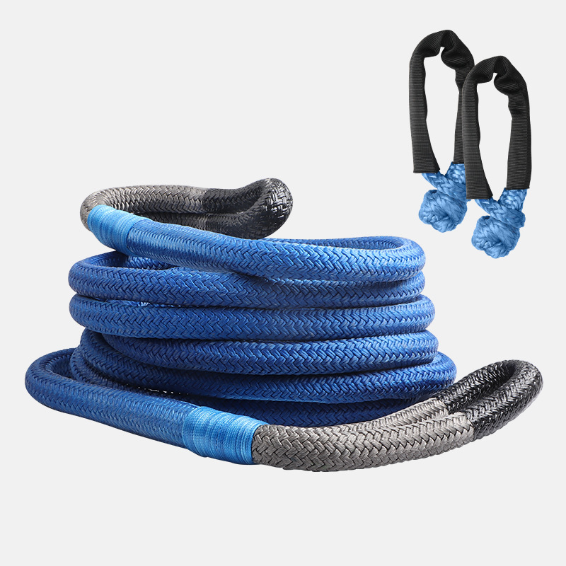 6米9米尼龙拖车绳救援弹力户外越野汽车圆形拉车绳汽车拖车绳带扣