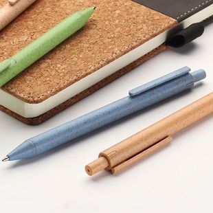 EP001 wheat straw environmental protection ballpoint pen can be printed logoUV color printing in stock fast shipping cross-border hot selling