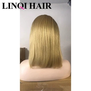 前蕾丝假发  lace wig 13X4  BOB 头套 浅27# 金色 真人发