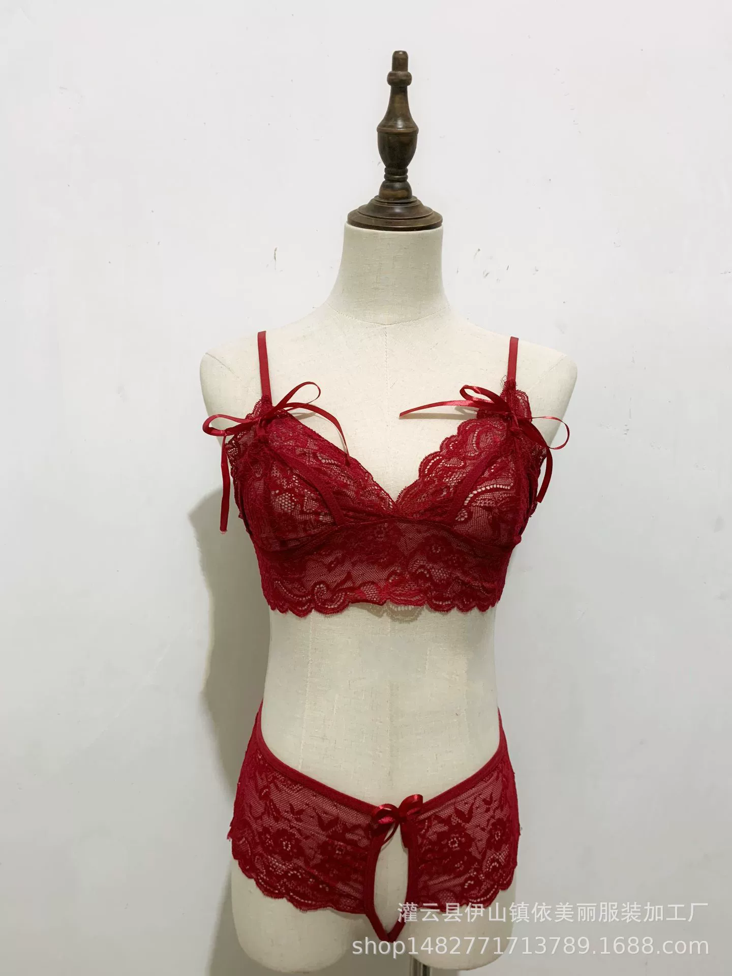 Thin transparent sexy wireless bra, underwear, set