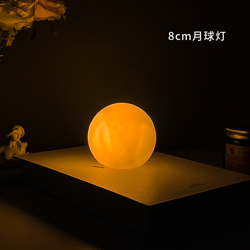中秋节创意手绘diy月球灯led小夜灯卧室床头灯涂鸦星球灯桌面摆件|undefined