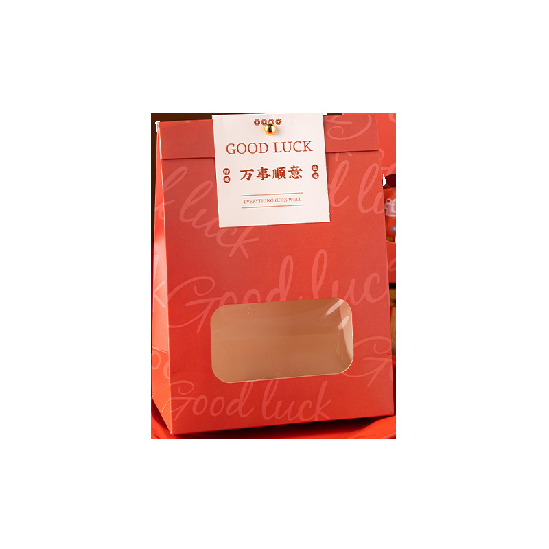 2023 copo de nieve crujiente bolsa de embalaje galleta caja de embalaje de caramelo boda transparente ventana portátil bolsa de papel para hornear al por mayor