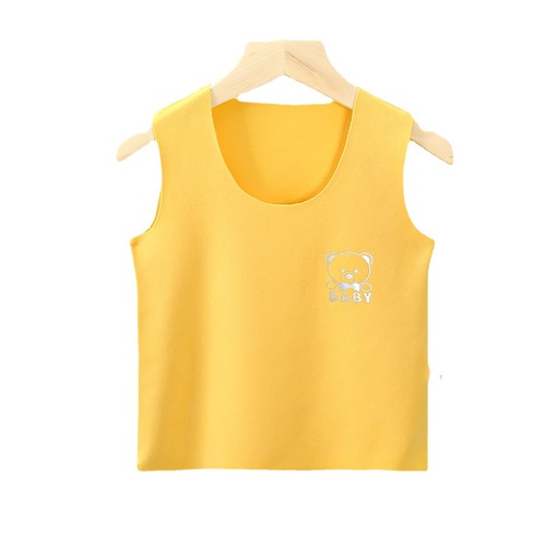 Children's warm vest winter close-fitting seamless vest for boys and girls double-sided terry lining inside baby autumn top
