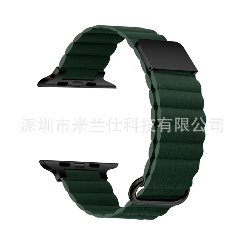 Adecuado para Apple Watch Apple S9 cuero genuino ultra2 magnético hebilla iwatch98765se Correa fábrica