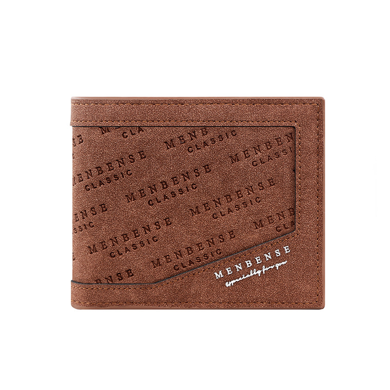 Cartera de bisagra esmerilada corta para hombres de estilo coreano Cartera de identificación de múltiples tarjetas de gran capacidad de impresión de TPU