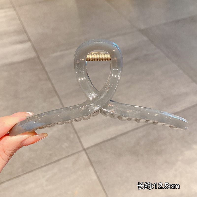 Clip de agarre simple de verano, volumen de cabello de alta calidad, clip de tiburón, horquilla grande, horquilla, nuevo cabello femenino, tocado 2024