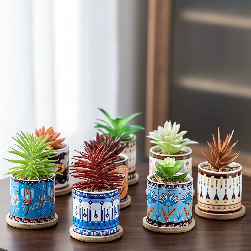 Suopin Внешняя торговля Экспорт трансграничный цветочный горшок с распылителем в скандинавском стиле красочная керамическая тарелка для суккулентов