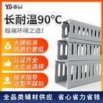 工业线槽阻燃塑料理线槽耐高温宽细齿配电柜行线槽明装pvc电线槽