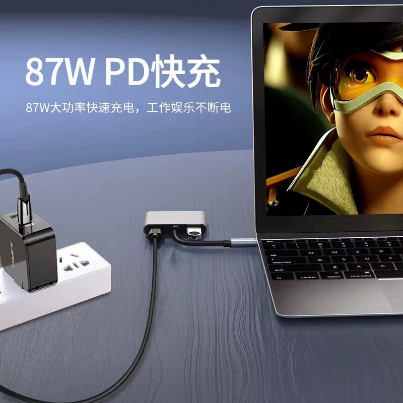 Type c четыре в одном-двойной hdmi usb3.0 pd быстрая зарядка 4K HD конвертер HUB док-станция