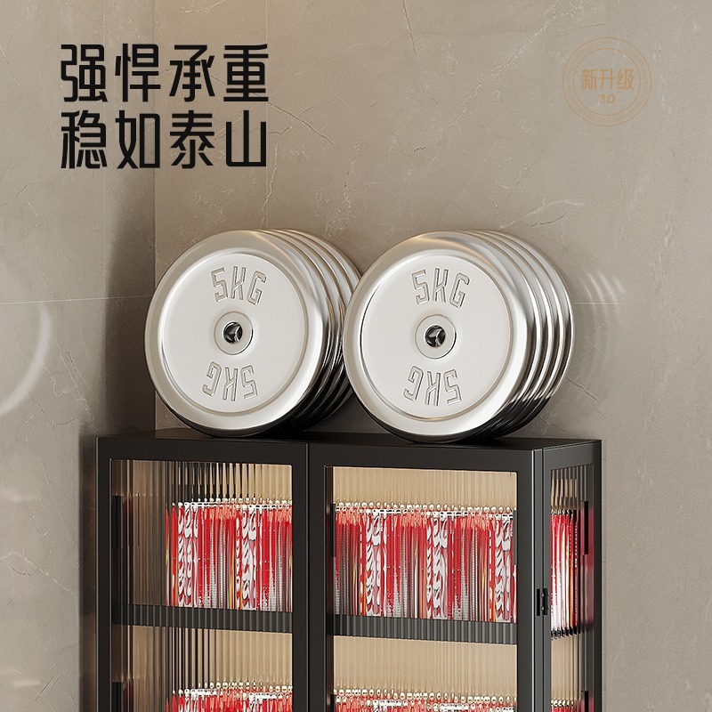 厨房墙壁置物柜免打孔壁挂式带门防尘调味品调料置物架墙上储物柜|undefined