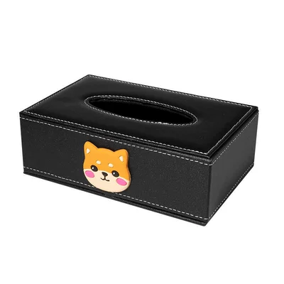 Car tissue box/set Tissue Holder, Armrest Box - shiba-inu-comes-with-anti-slip-mat-suitable-for-about-300-paper-towels