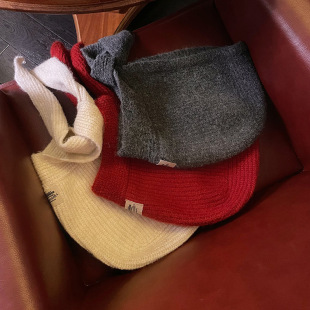 Wool Winter Red Balaclava Hat Women's Autumn and Winter Riding Warm Knitted Wool Hat Scarf Integrated Ins