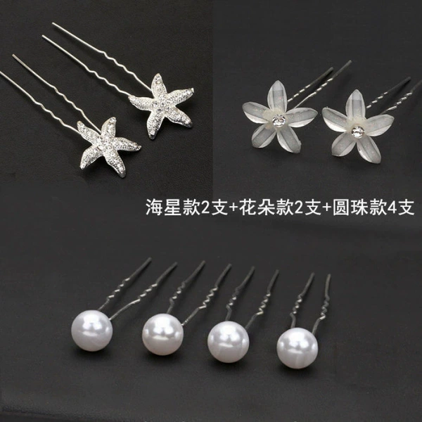 2 pcs of starfish white + 2 pcs of crystal white + 4 pcs of pearl white