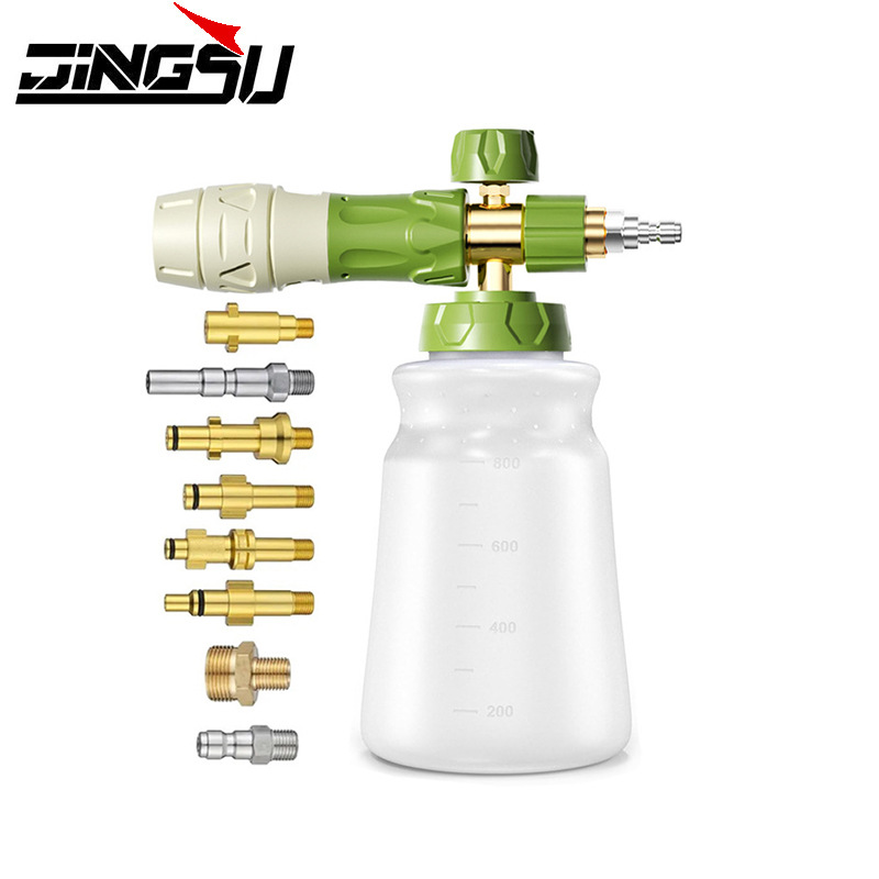 跨境 高压清洗机洗车泡沫壶1/4快插大口雪花泡沫喷壶家用洗车PA壶