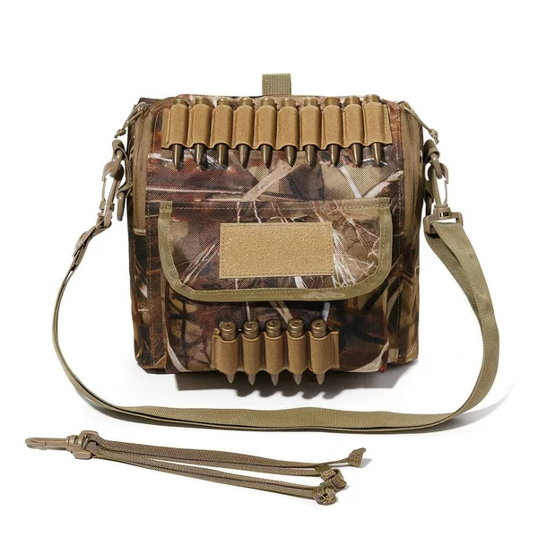 Outdoor camouflage tactical gun bag, Oxford cloth ammunition pouch, multi-compartment ammunition sling bag, hunting ammunition accessory bag