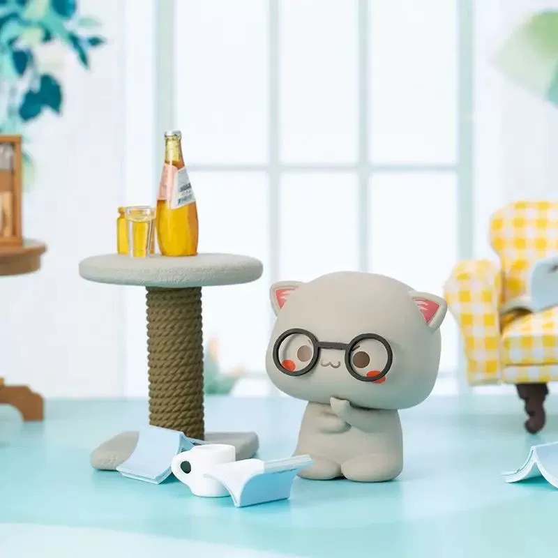 Blind box фигурка Peach Cat, милое настольное украшение, коллекционная 15 см