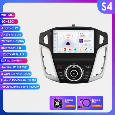 Navigation Bluetooth Gps Integrated Reversing – DVD Navigation - 4-32g-wifi-4g-lte-edition-7862-carplay-eight-nuclear-9inch-suitable-for-11-17-ford-focus-3-mk-3
