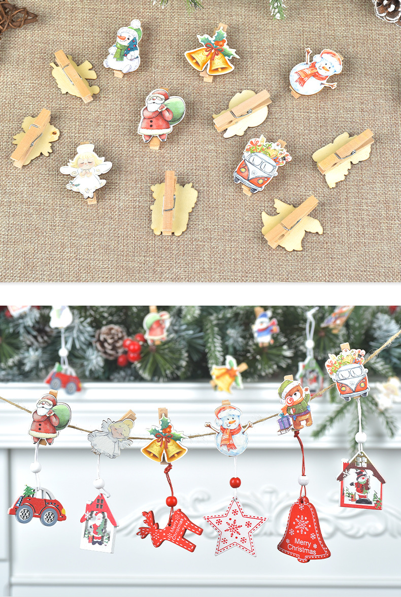 63g Weight Hanging Ornaments, Decorative Props Event & Party Supplies 1 Set Quantity Holiday, Festival Occasion Wood Material Christmas Festival Penguin, Santa Claus Pattern Simple Style, Classic Style Style Handmade Craft Christmas Simple Style Classic Style Penguin Santa Claus Wood Holiday Festival Hanging Ornaments Decorative Props
