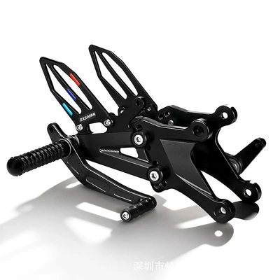 Suitable for Zhang Xue 500Rr Motorcycle Modification Parts, Multi-Hole Adjustable Aluminum Alloy Footrests for Zhang Xue 500Rr, Elevated Footrests (Motorcycle pedals) - hollow-style-yaoye-black