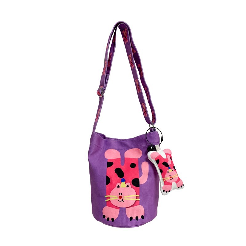 Caricatura encantadora bolsa de hombro de dos lados para niños y niñas, bolsas de cubo de agua para bebés, bolsas de cambio para niños de comercio exterior
