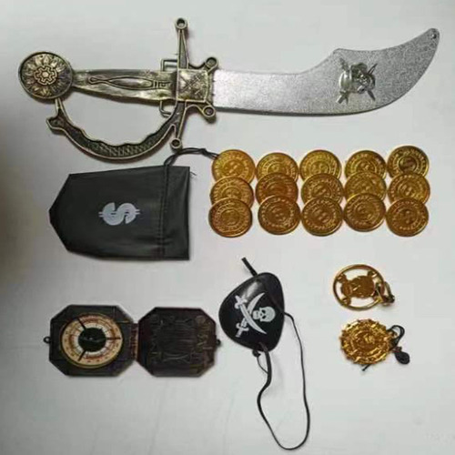 Cross-border hot selling pirate knife, coin bag, props, toys, pirate compass, children's holiday dress, costumes and accessories