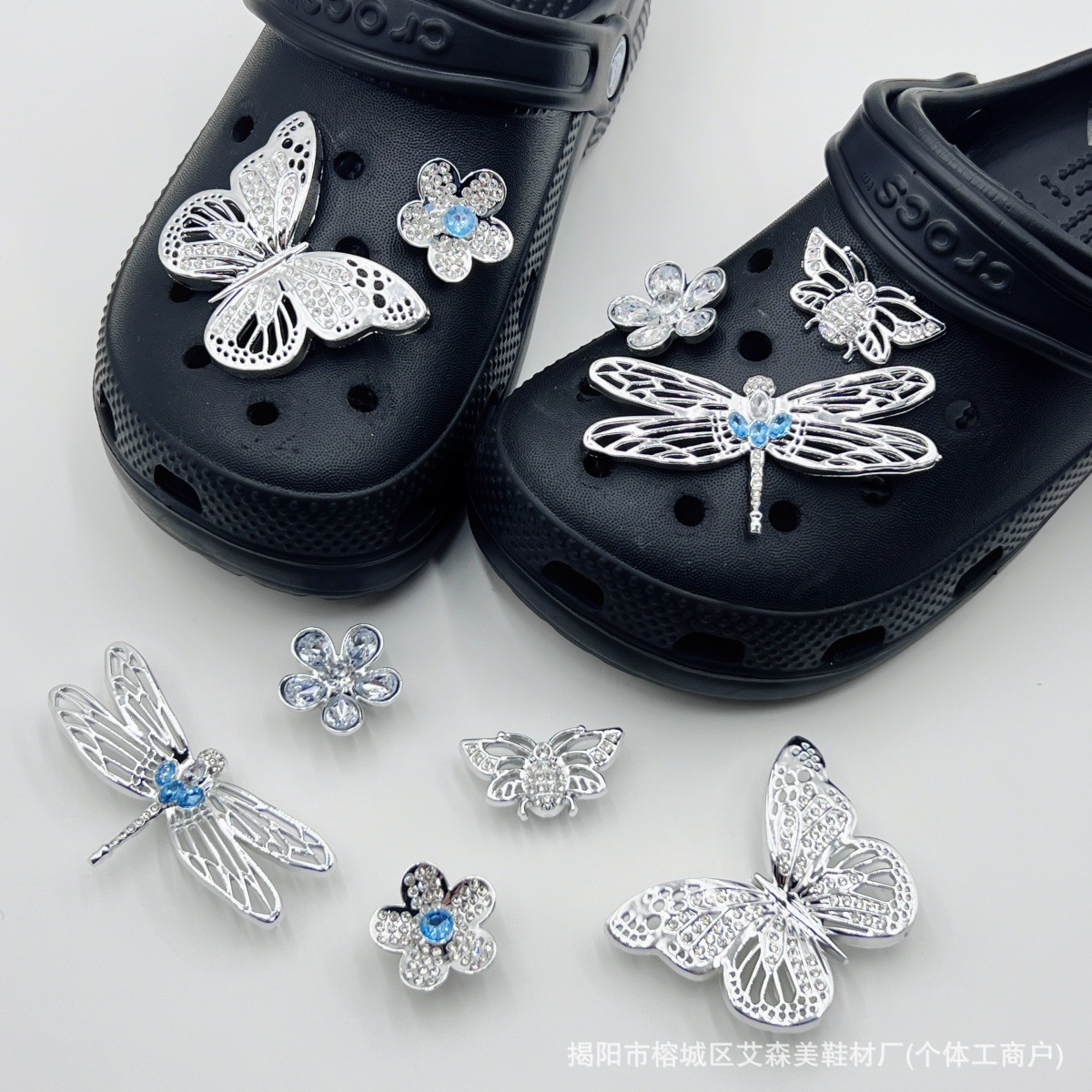 Estrellas plateadas ajuste agujero agujero perdido zapatos decorativos accesorios DIY extraíbles accesorios de flores hebillas de zapatos accesorios tridimensionales