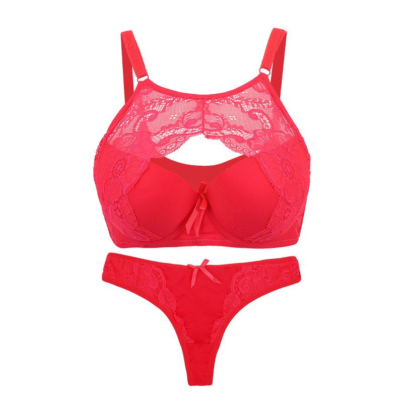 Lingerie da donna, modello di pizzo sexy, set regolabile, raccolta, bellezza, reggiseno posteriore_voghion.com