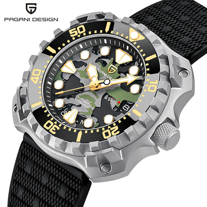 Pagani bojiani PD-YN009 reloj para hombre concha de acero cinta luminosa impermeable reloj mecánico automático