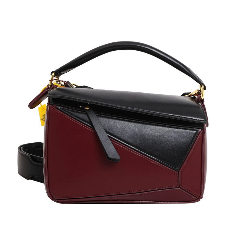 Geometric Patchwork Shoulder Bag For Women Foldable Crossbody_voghion.com
