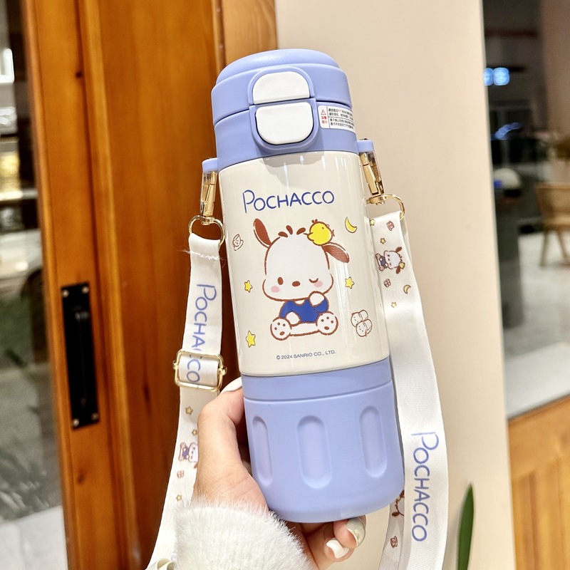 クロミ子供用魔法瓶カップ、通学女子用、ランドセルに収納可能、ダブルドリンクカップ、2025年新作ストローウォーターカップ|undefined
