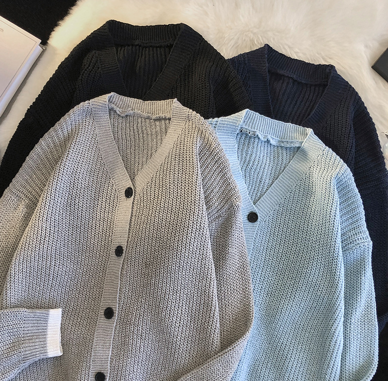 Solid color cardigan