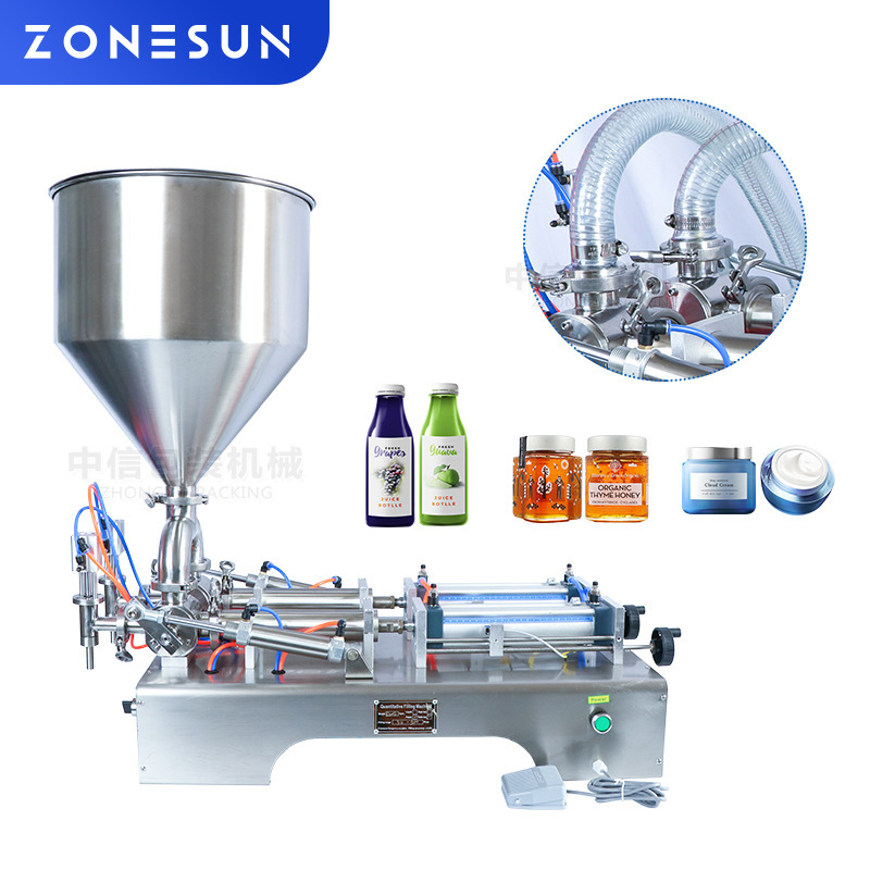 尚航ZS-GT2双头膏液两用灌装机 蜂蜜酱类灌装 液体和膏体自由切换