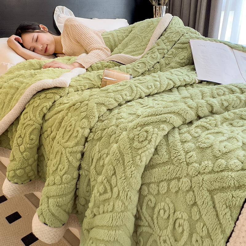 Leche mantas de peluche mantas de sofá mantas de oficina siesta mantas de aire acondicionado mantas delgadas mantas de lana de coral invierno grueso