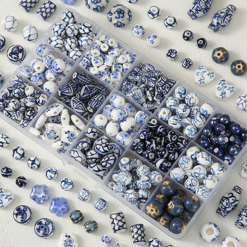 Vintage National Style Creative Blue and White Porcelain Ceramic Beads Chinese Style Antique Beads Bracelet DIY Jewelry Accessories Handmade Materials Vintage National Style Creative Blue and White Porcelain Ceramic Beads Chinese Style Antique Beads Bracelet DIY Jewelry Accessories Handmade Materials