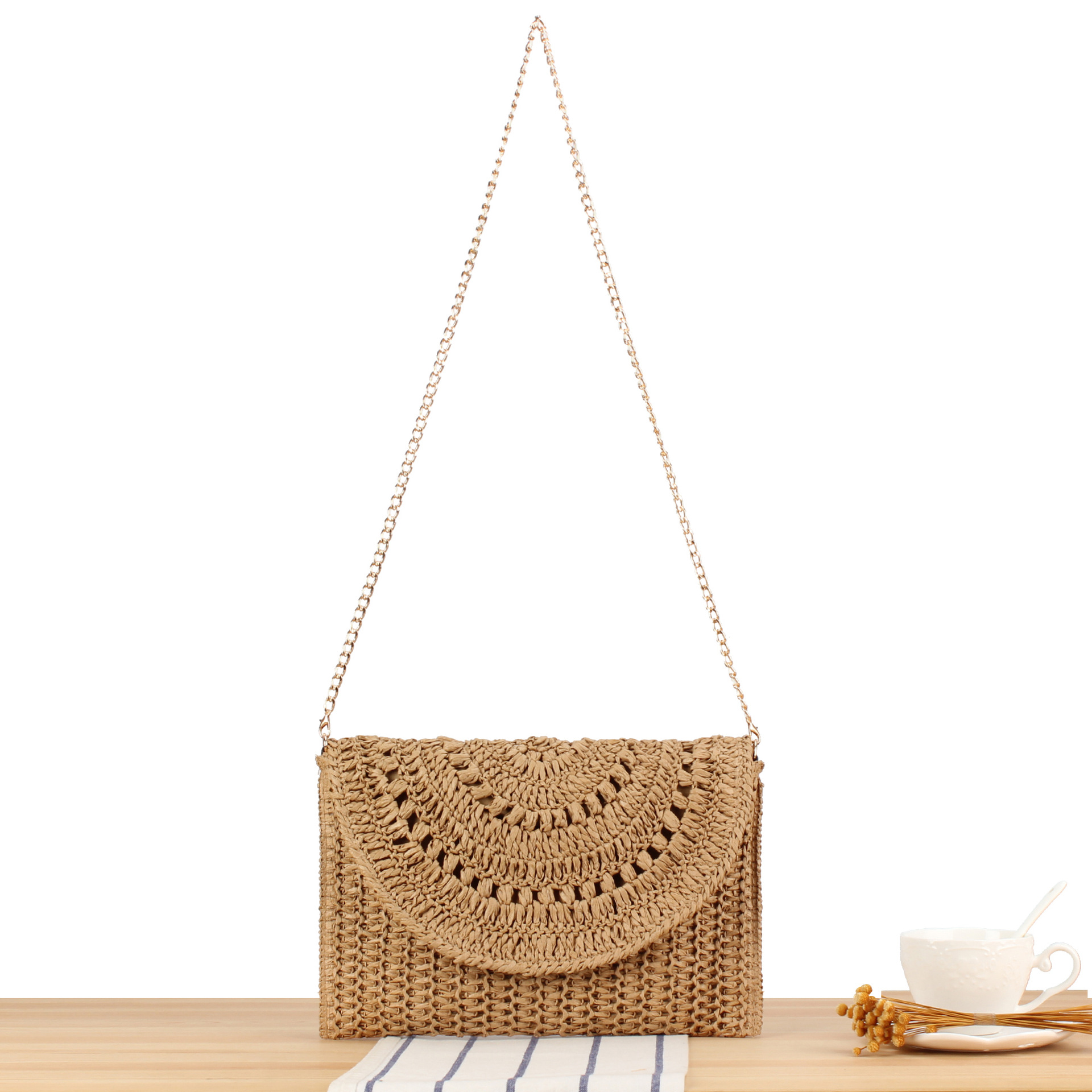 Crochet Flap Chain Strap Soft Woven Shoulder Bag 7