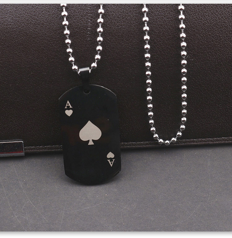 Fashion Poker Stainless Steel Plating Pendant Necklace 1 Piece display picture 1